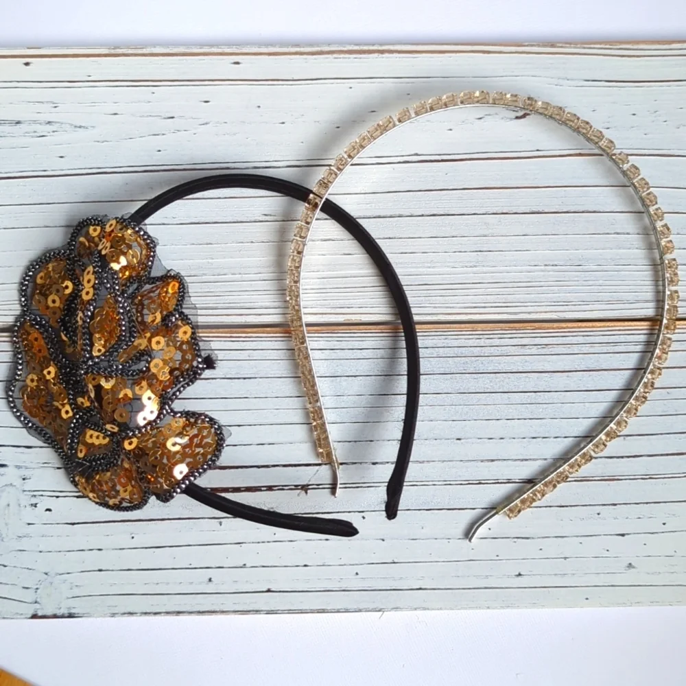 Floral and Beaded Headband Girls Set